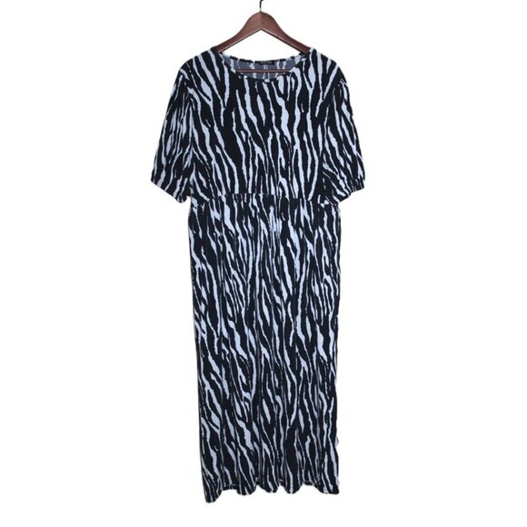 NASTY GAL Be Herd Plus Zebra Midi Dress - Size 16 (XL) - Picture 2 of 14